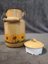 Alte Milchkanne Emailliert ca.1960 2Liter Deko Garten Haus
