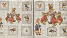 2  seltene Servietten ~ Peter Rabbit Hasenfamilie Ostern Osterhase von 2002