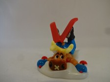 Weihnachts Deko Figur / Elch beim Skiunfall - 40 mm groß