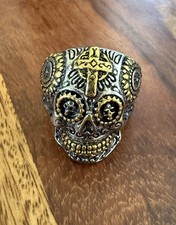 Edelstahl Ring Dia De Los Muertos Skull Totenkopf Totenkopfring Biker