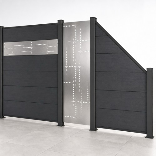 Wpc sichtschutzzaun anthrazit - wpc,