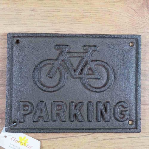Schild gusseisen parkhinweis - gusseisen,
