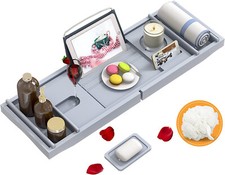 Badewannenbrett, Badewannenauflage -Grau,ausziehbar