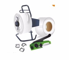 Polyesterband+ Abrollgerät+ Haspelspanner+ Verschlussklemmen Profi Set 