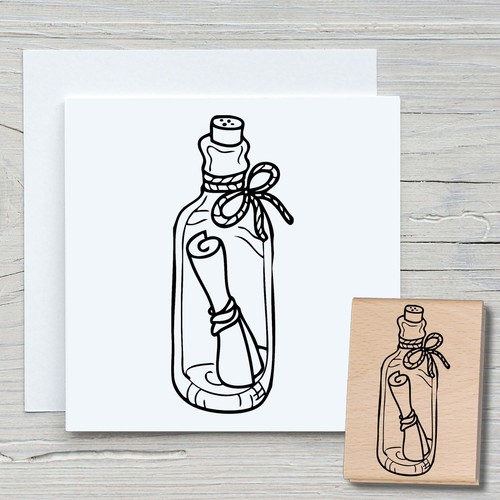 Stempel flaschenpost - flaschenpost,