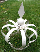 Shabby Krone Aus Eisen Haus Garten Deko Weiß Retro Antik Look 30x24cm NEU g