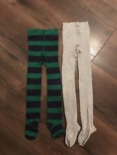 H&M TCM Strumpfhose Set 110 116 Junge Bio Grau Grün/Blau Uni & Gestreift