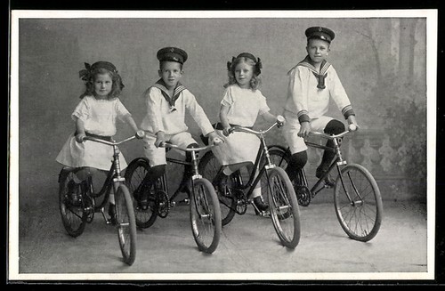 Leipzig fahrrad jungs im - ak, leipzig,