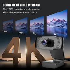 4K Webcam Kamera Autofokus mit Mikrofon Webkamera für PC Laptop Desktop