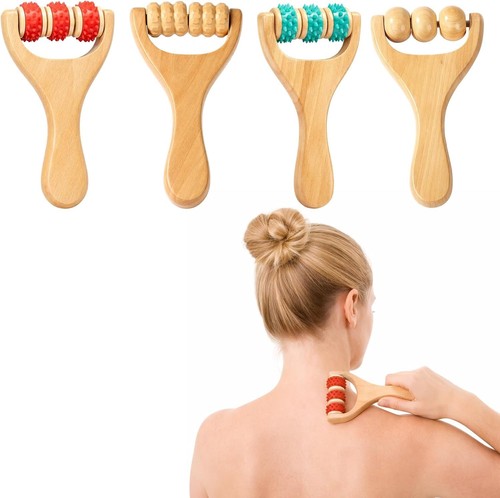Holzmassageroller set 4er - holzmassageroller,