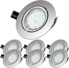 LED Einbaustrahler schwenkbar inkl. 6 x 5W Leuchtmittel GU10,600 Lumen,Warmweiß