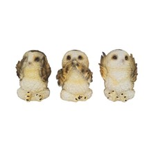 3er Set Deko Figur Eulen