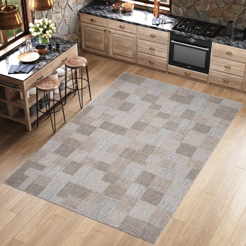 Flachgewebe teppich grau braun - grau,