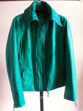 Lederjacke Grün Biker Jacke