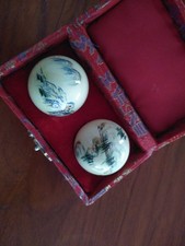 Qi Gong Kugeln Klangkugeln Massage Meditation Esotherik Brokatbox