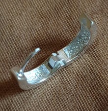 Klasse 925% Silber Klapp Kreolen Ohrringe, Creolen Ø 16 mm, 5 Gr., 4,5 mm breit