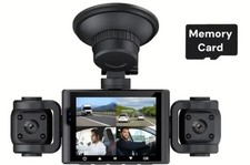 3-Kanal Dashcam Auto,Auto Kamera mit 24H Parküberwachung, Nachtsicht,G-Sensor