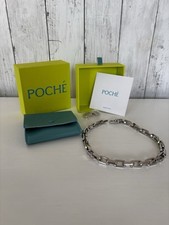 Poche Halskette - Silber Würfel Kette Halskette & Etui & Box 