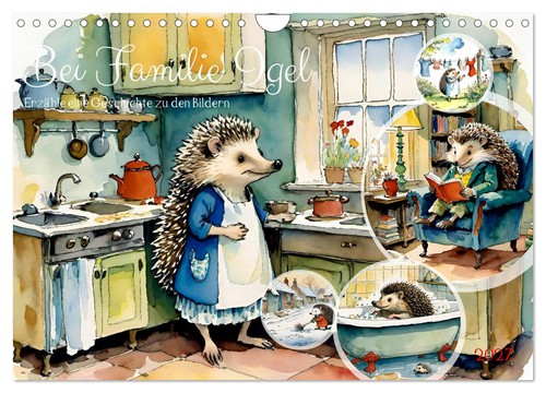 Bei familie igel wandkalender - bei, (wandkalender
