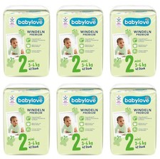 6 x 42 Stk | babylove Windeln Premium Gr. 2, Mini, 3-6 kg
