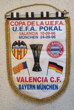 Wimpel FC BAYERN MÜNCHEN vs FC VALENCIA UEFA-Pokal 1996 10.09/24.09 26 x 36 cm