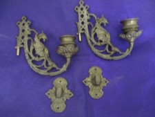 alte Messing Klavierleuchter Piano Drachen Design Wandkerzenleuchter Nachlass