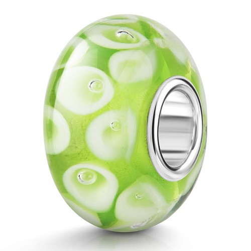 Materia glas bead grün weiß - glas,