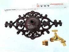 Nostalgie Wasserhahn Zier Ornament Blende Rosette Gartendeko historisch Vintage