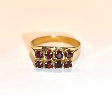 Granatring 8 K= 333 Gold  Größe 60,5   0,66 ct   Cluster/Bandring