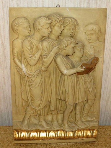 Altes wandrelief singende - altes,