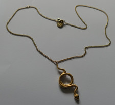 Schöne Purelei Kette mit Schlangen Anhänger, goldfarben - bis 46  cm - Neuwertig