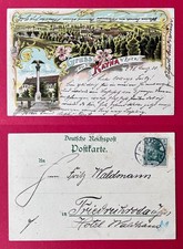 Litho AK ZEITZ 1900 Stadtansicht mit Kriegerdenkmal    ( 167068