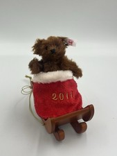Steiff Vintage 2011 hängender Weihnachtsschlitten Schlitten Deko Mini Teddybär