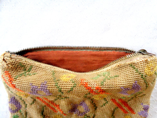 Gobelin tasche klein bestickt - gobelin,