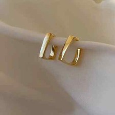 HINGUCKER Creolen Damen Ohrringe Ohrstecker Silber Gold Edelstahl Mode Schmuck