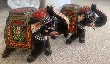 Paar handgeschnitzte & bemalte