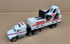 Matchbox Team Convoy Mack CH600 DHL Container truck LKW Fork Lift weiß selten