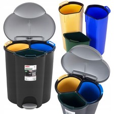 40 L CURVER Abfalleimer mit 3 Behältern Mülltrennung Papier, Kunststoff, Glas