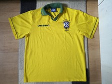 Brasilien Trikot 3 Sterne Gelb Gr. L 1993 WM 1994 Deutschland Vintage Brazil