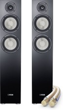 Canton GLE 70 Stand Lautsprecher Paar Schwarz 2-Wege HiFi Box 220 Watt Kabel Set