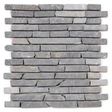 DIVERO 1 Fliesenmatte Stäbchenmosaik Marmorfliese Naturstein grau 29 x 32 cm