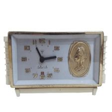 Vintage Aufziehwecker Gold Zifferblatt Aufzieh Mechanisch Diamant Geprüft Fun...