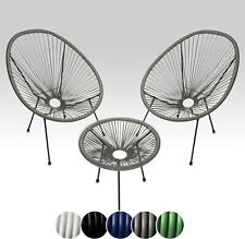 2er Set Acapulco Gartenstühle mit Tisch Loungesessel für Wohnzimmer Terrasse