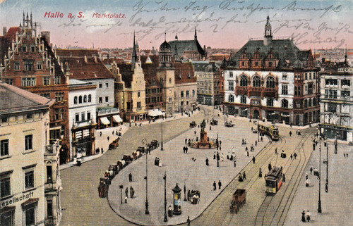 Halle saale panorama - halle, über