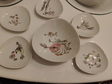 Rosenthal Bele Bachem 50er Fisch-Set: 1 Schale + 5 Tellerchen, selten + top