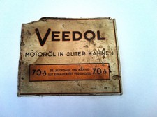 Original veedol Pappschild 22.5x27.5cm