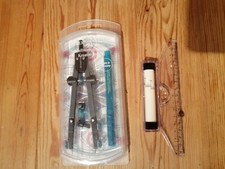 Faber Castell  Zirkel mit Schnellverstellung Kreativ Set Broadpen Lineal