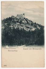 Litho Ak Riesengebirge Kynast vom Höllengrunde um 1910 Schlesien
