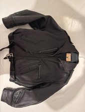 Lee Trevor Leather Biker Jacket Black Size L