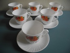 Set 6 Tassen Untertassen